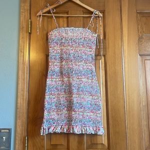 Floral colorful scrunch mini dress